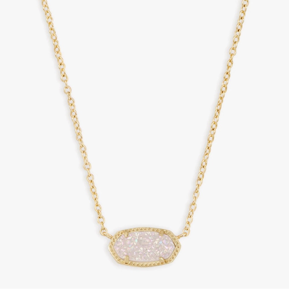 Kendra Scott Elisa Gold Pendant Necklace in Iridescent Drusy